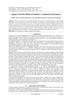Impact of social media of student`s academic performance