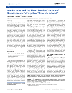 Imre Festetics and the Sheep Breeders` Society of Moravia: Mendel`s