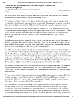 Monterey Bay Aquarium Seafood Watch program should revisit