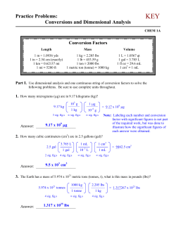 Dimensional Analysis
