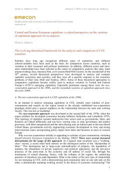 Central and Eastern European capitalism: a critical