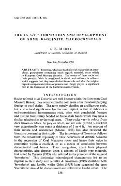 Clay Min. Bull. (1964), 5, 338. THE IN S1TU FORMATION AND