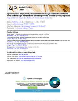 Spectroscopic ellipsometry characterization of high