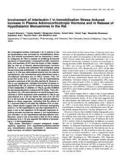 Involvement of Interleukin-1 in Immobilization Stress