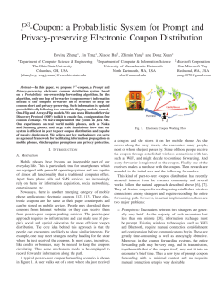 -Coupon: a Probabilistic System for Prompt and Privacy