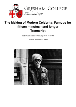 The Making of Modern Celebrity