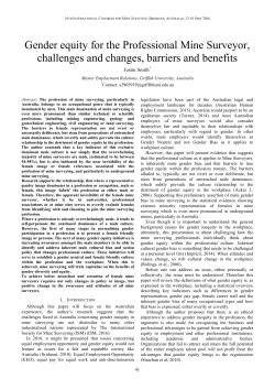 Gender equity for the Professional Mine Surveyor