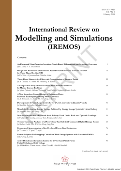 International Review on Modelling and Simulations