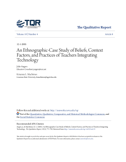 An Ethnographic-Case Study of Beliefs, Context