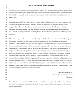 Letter by Elias Boudinot to Chief John Ross 1 2 I consider my