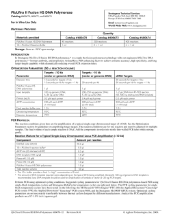 Manual: PfuUltra II Fusion HS DNA Polymerase