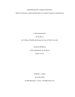Simulating Specific Language Impairment: Effects of Sentence