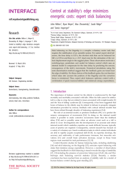 Control at stability`s edge minimizes energetic costs: expert stick