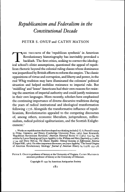 Republicanism and Federalism in the Constitutional