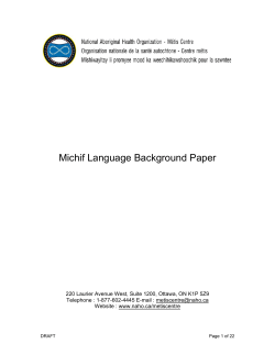 Michif Language Background Paper