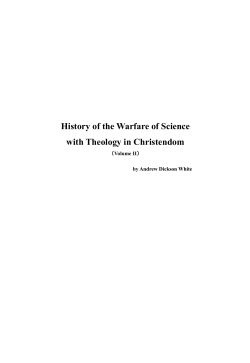 History of the Warfare of Science with Theology in Christendom