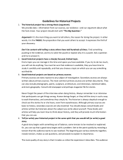 Guidelines for Historical Projects