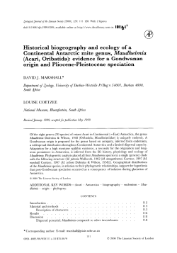 Historical biogeography and ecology of a Continental Antarctic mite