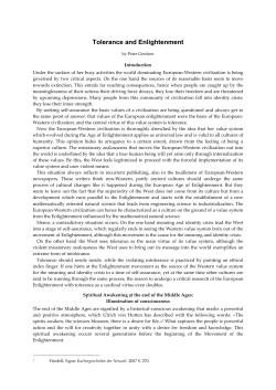 Tolerance and Enlightenment