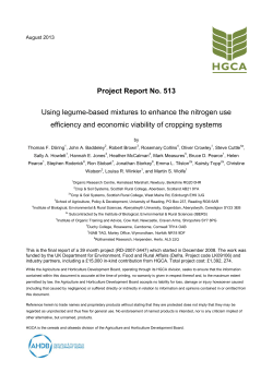 Project Report No. 513 Using legume