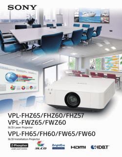 Sony VPL-FH60 - Spec Sheet - Gibbys Electronic Supermarket