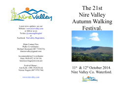 The 21st Nire Valley Autumn Walking Festival.