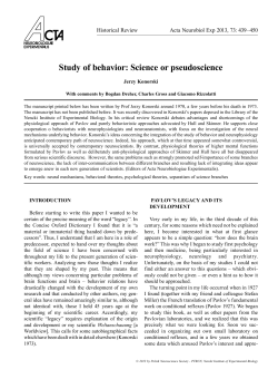 Study of behavior: Science or pseudoscience