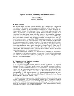 Stylistic Inversion, Symmetry, and In situ Subjects