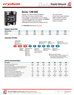 Panel Mount Series 1T 240 VAC Solid State Relay