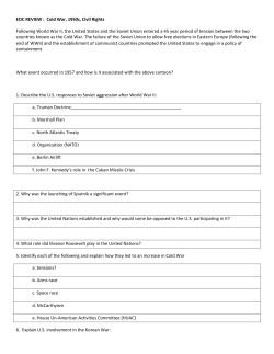 EOC REVIEW : Cold War, 1950s, Civil Rights Following World War II