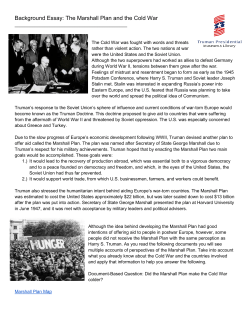 The Marshall Plan and the Cold War