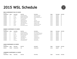 2015 WSL Schedule - World Surf League