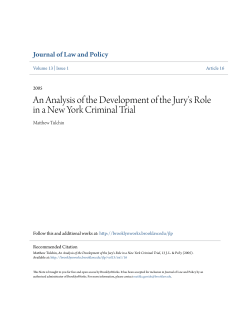 An Analysis of the Development of the Jury`s Role