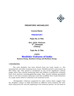 Neolithic Cultures of India: