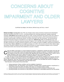 Concerns About Cognitive Impairment and Older Lawyers