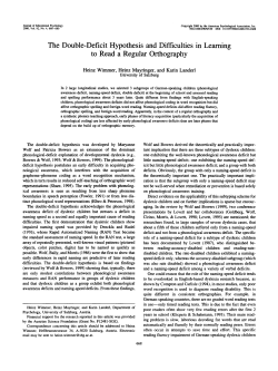 The Double-Deficit Hypothesis and Difficulties in