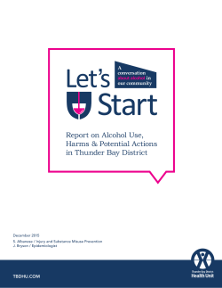 Community Report on Alcohol - Thunder Bay District Health Unit