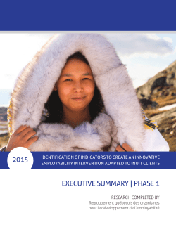 ExEcutivE summary | pHasE 1 - Canadian Career Development
