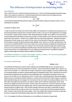 The influence of temperature on bouncing balls
