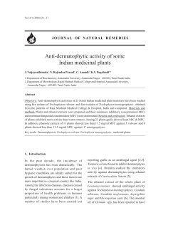 Anti-dermatophytic activity of some Indian medicinal plants