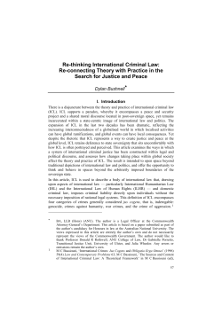 Re-thinking International Criminal Law: Re-connecting