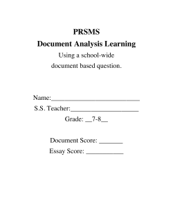 PRSMS Document Analysis Learning