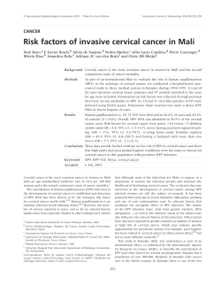 Risk factors of invasive cervical cancer in Mali