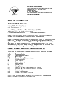 28 November 2014 - Uttlesford District Council