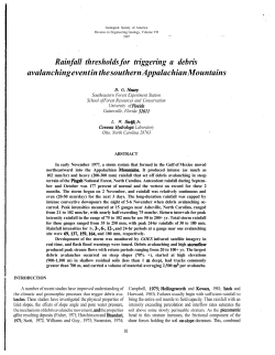 Rainfall thresholds for triggering a debris avalanching event in the