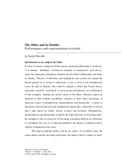 The Other and its Double: Performance and