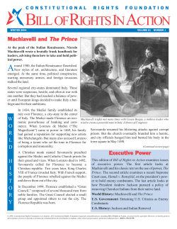 Machiavelli and The Prince - Constitutional Rights Foundation