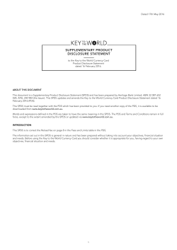 Product Disclosure Statement and Financial