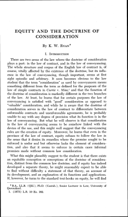 equity and the doctrine of consideration