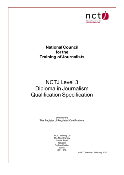 Diploma in Journalism qualification specification